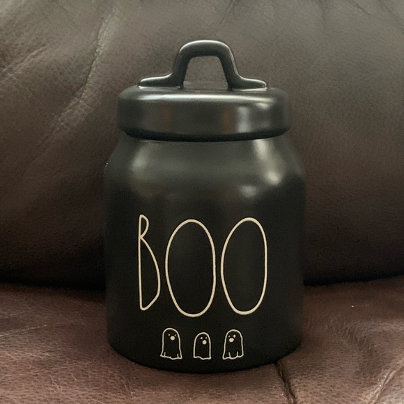 Rae Dunn Black Baby BOO Canister with Ghosts - Picture 1 of 11